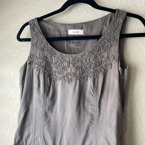 Laurel Casual Cotton Taupe Gray Spring Summer Dress EUR 34 US 2 - Picture 3 of 8